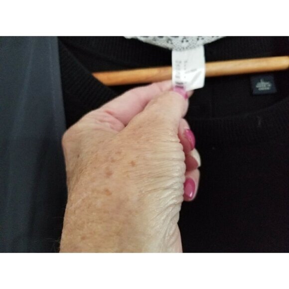 Divided H&M Gray Sheer Open Front Jacket/Cardigan Lace Trim 3/4Sleeve Size 4 - Picture 6 of 7